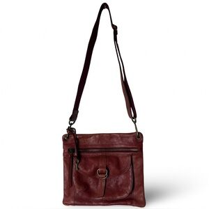 Fossil Women's Erin Leather Crossbody Oxblood Red Messenger Bag